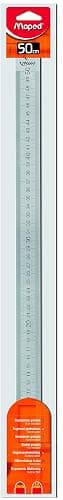 Maped – Réglet 50cm – Réglet Inox, en Acier Inoxydable - Avec graduations sur les 2 Faces en Creux - Largeur de 3cm avec Trou pour Suspension - Image 1