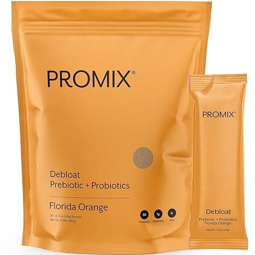 ProMix Nutrition Debloat Prebiotics and Probiotics with Baobab - Rich in Vitamin C, Bloating Relief, Immune Support - Orange - 30 Servings (Pack of 30) - Florida Orange - 0.17 Ounce (Pack of 30)