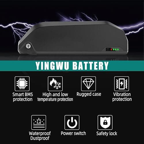 POLLY Model Ebike Battery 48v 13AH with Charger, USB Port, Lithium Electric Bike Battery for 1000W 750W 500W 250W Motor (Bafang, AW, most ebike conversion kit) thumbnail 6