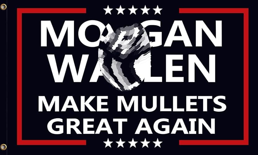 Make Mullets Great Again Flag-Mor-gan W allen Flag-3x5ft Cool Banner Funny Tapestry Parade Banner Indoor and Outdoor Decorations - Image 1