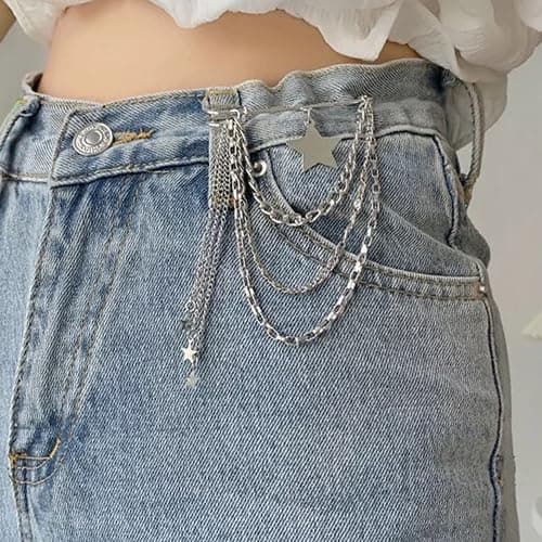 Vintage Safety Pin Brooch for Layered Chain Tassel Decorative Pins for Lapel, Sweater, Hat, Scarf, Shawl - Cute Y2K Grunge Punk Style thumbnail 3