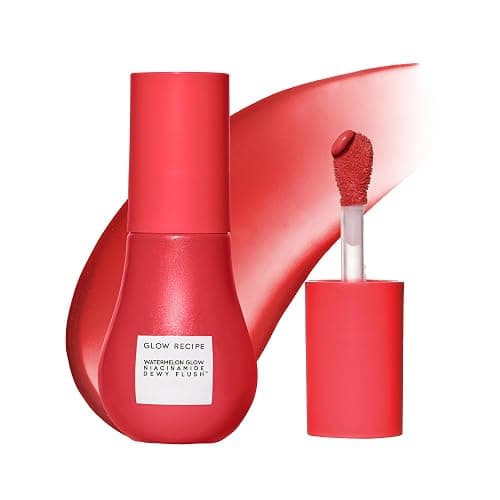 Glow Recipe Niacinamide Dewy Flush Tinted Liquid Blush Serum - Glowy Blush for Cheeks to Smooth, Hydrate & Brighten - Liquid Korean Makeup with Buildable Soft Pink Tint - Cherry Flush (0.4 oz) - Image 1