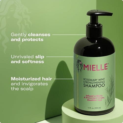 Mielle Organics Rosemary Mint Strengthening Shampoo and Conditioner Infused with Biotin, Cleanses and Helps Strengthen Weak and Brittle Hair, 12 Ounces thumbnail 4