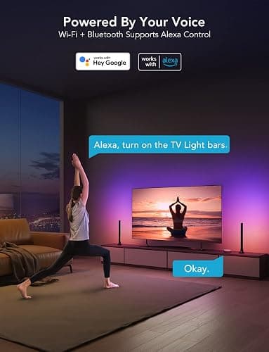 Govee RGBIC Light Bars, 15 Inches WiFi TV Backlight Suitable for 45-70 inch TVs, Smart Light Bars with Multiple Placement Options, Work with Alexa and Google Assistant, Black thumbnail 4