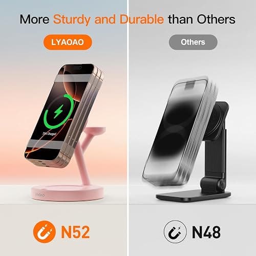 2025 3 in 1 Charging Station for Apple iPhone AirPods Watch with Mag-Safe Charger Wireless Charger Stand for iPhone Air1716 15 14 13 12 Series AirPods iWatch Series - Gifts for Wife & Husband thumbnail 6