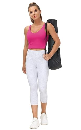 THE GYM PEOPLE Womens' Sports Bra Longline Wirefree Padded with Medium Support - Bright Pink - Small thumbnail 6