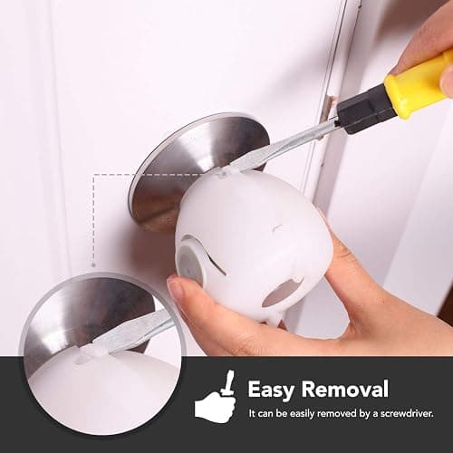 Mom's Choice Gold Awards Winner - EUDEMON 4 Pack Baby Safety Door Knob Covers Door Knob Locks(not Suit for All Door knobs) thumbnail 5