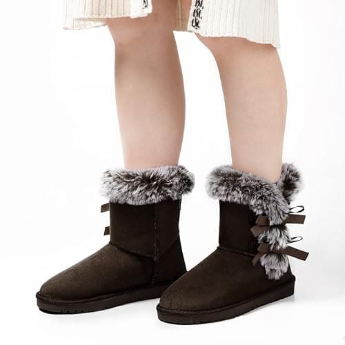 Brown bow boots thumbnail 2