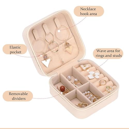 LONGXIN Cute Cartoon Mouse Gifts, Initial Travel Jewelry Case Small Jewelry Box Organizer, Personalized Gifts for Women Teen Girls, Magic Mouse Stuff, Birthday Christmas Gift Ideas, Letter A thumbnail 4