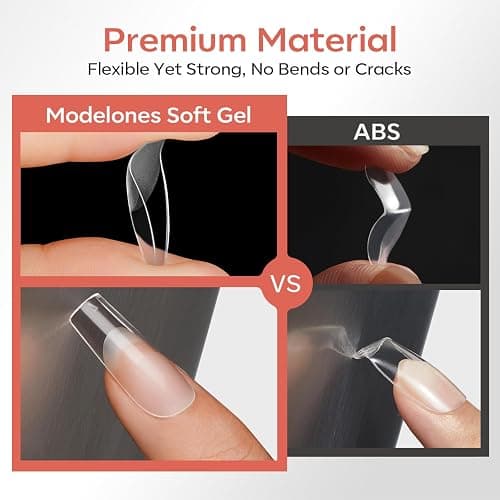 Modelones Extra Short Coffin Nail Tips 360pcs Clear Press On Nails Soft Gel | Clear Fake Nails Press On Full Cover Half Matte Acrylic Gel Tips for Extension Salon 15 Sizes thumbnail 8