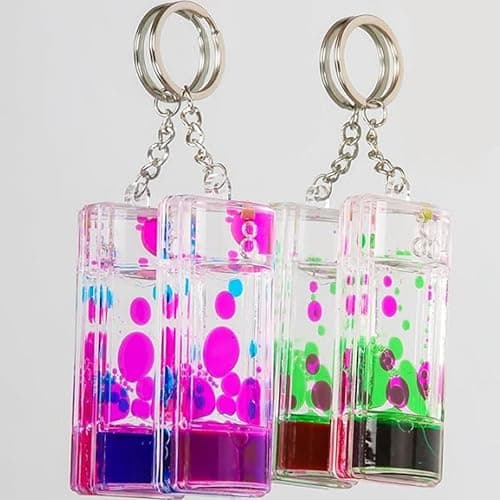 ZHjuju Liquid Motion Timer Keychain - (3-Pack) Sensory Toy for Stress Relief, Calming Fidget Keyrings for Kids & Adults, Autism Sensory Tool, Handbag & Car Decoration,3 Colors thumbnail 5