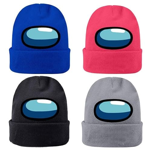 TAIPPAN Unisex Adults Among US Knit Cuffed Beanie Hat, Red, One Size, Winter, Cartoon, Casual, Beanie thumbnail 6