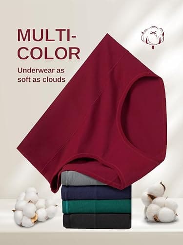 Vevmon Cotton Underwear for Women High Waisted Soft Ladies Panties 5 Pack | Full Coverage Breathable Briefs, Moisture-Wicking Cotton Fabric, Fits Comfortably Underwear for Gym, Work, Daily, Loungewear thumbnail 6