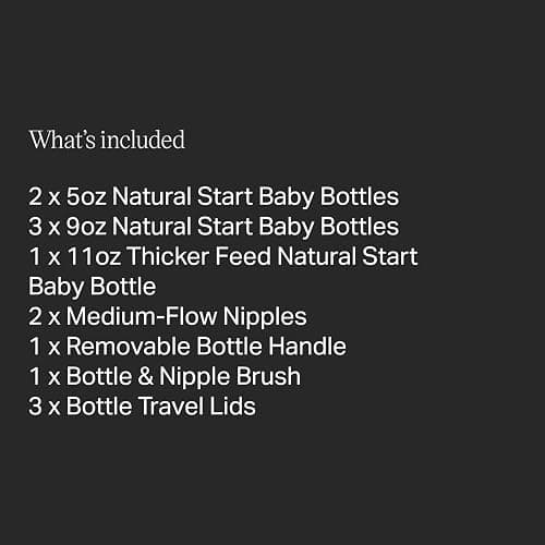 Tommee Tippee Natural Start Grow with Baby Bottle Set, 5oz, 9oz and 11oz, Slow, Medium and Thicker Flow Nipples, Removable Bottle Handles, Self-Sterilizing - Clear - Grow with Baby thumbnail 7