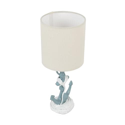 Decor Therapy Anchor Resin Accent Lamp, Easy on/Off Push-Through Light Switch, Coastal Style, Energy Efficient, 40W, Sky Blue - (8" D x 8" W x 16" H) thumbnail 3