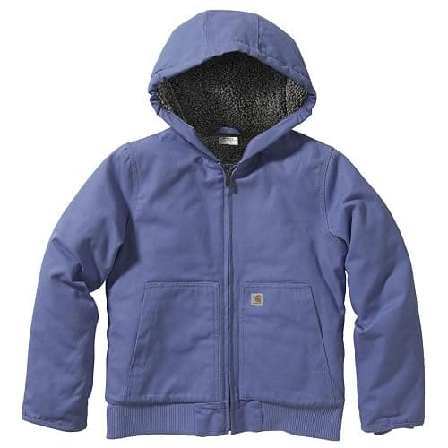 Carhartt Girls Zip Front Flannel Quilt Lined Hooded Active Jac - Image 1