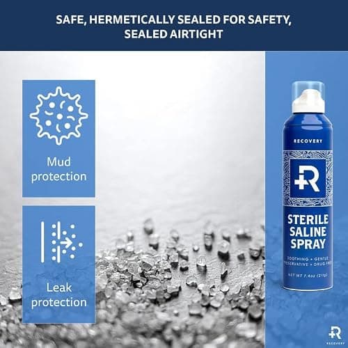 Recovery Aftercare Piercing Aftercare Saline Spray, All Natural Cleaner, 7.4 Ounce Can thumbnail 8