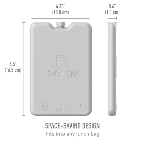 Bentgo Ice Lunch Chillers - Ultra-Thin Ice Packs Perfect for Everyday Use in Lunch Bags, Lunch Boxes and Coolers - 4 Pack (Gray) thumbnail 3