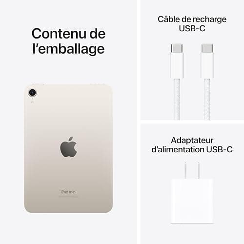 Apple iPad mini (A17 Pro): Apple Intelligence, 8.3-inch Liquid Retina Display, 256GB, Wi-Fi 6E, 12MP Front/12MP Back Camera, Touch ID, All-Day Battery Life — Starlight thumbnail 6