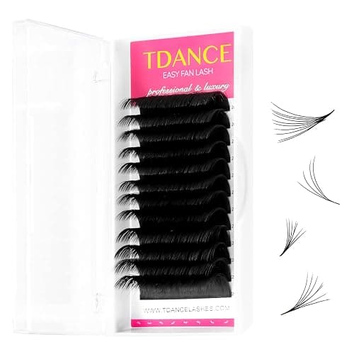 TDANCE Easy Fan Lash Extension Rapid Blooming Volume Eyelash Extensions C CC D DD J B L Curl 0.03-0.12mm Thickness Easy Fan Volume Lashes Self Fanning Eyelashes Extension (0.03-D,20-25 mm) - Image 1
