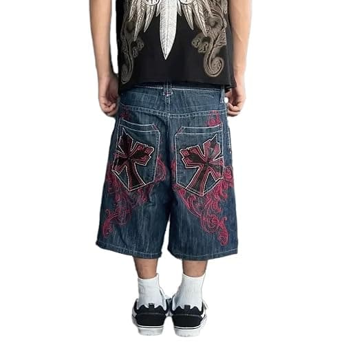 Jorts Men Y2K Gothic Jeans Shorts Streetwear Baggy Jorts Harajuku Style Denim Shorts Vacation Summer Shorts - Image 1