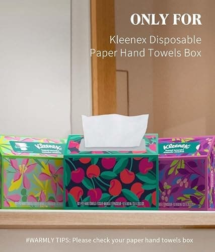 Livelab Paper Towels Cover Compatible with Kleenex Disposable Paper Hand Towels, PU Leather Tissue Box Holder Dispenser for Tabletop, Bathroom, Car, Office (Brown) thumbnail 5