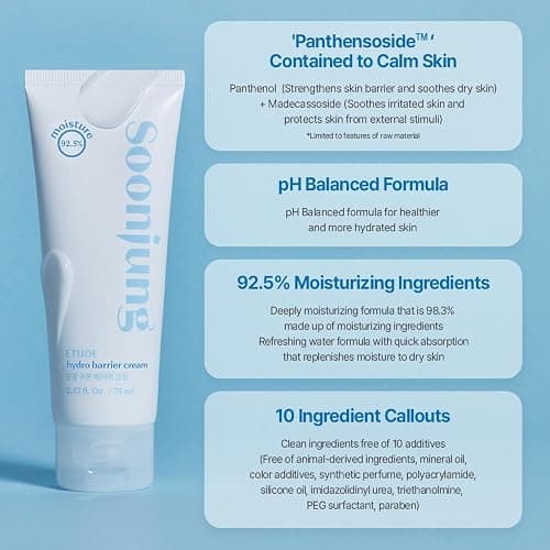 ETUDE SoonJung Hydro Barrier Cream | 92.5% Moisturizing Ingredients, Gel Formula for Soothing, pH Balanced Moisturizer for Hydrating, Panthenol, Madecassoside, Non-comedogenic, 2.54 Fl Oz (Tube Type) thumbnail 4