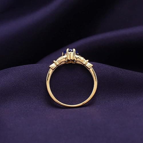 Claddagh Heart Ring, Center 6MM Simulated Birthstone with White Cubic Zirconia, Gemstone Rings for Women in 14K Gold Plated 925 Sterling Silver Jewelry Gift for Her thumbnail 4