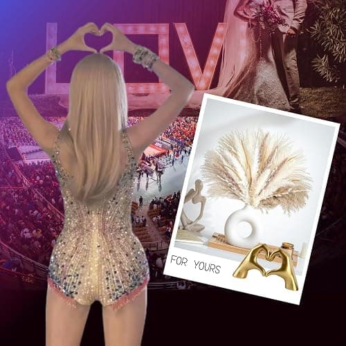 MHOOW Taylor Heart Hands Sculpture Decor for Bedroom Living Room Table Merch, Aesthetic Modern Love Finger Heart Hands Statues, Boho Wedding Home Decor Accessories, Gifts for Women Anniversary (Gold) thumbnail 3
