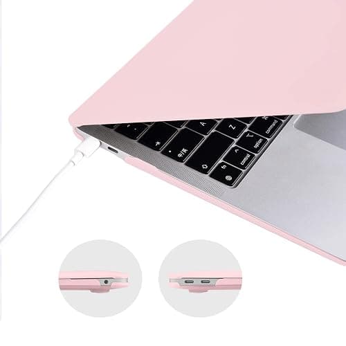 EooCoo Hard Case Compatible with MacBook Air 13.3 inch M1 Chip 2021-2018 with Retina Display, Air 13.3 inch Plastic Protective Case + Transparant Keyboard Cover + Screen Protector, Cute Pink thumbnail 5