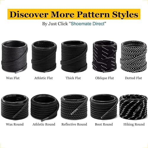 Shoemate Solid Color Round Shoe Laces for Sneakers, Boots and Athletic Shoes, Shoe Strings thumbnail 6