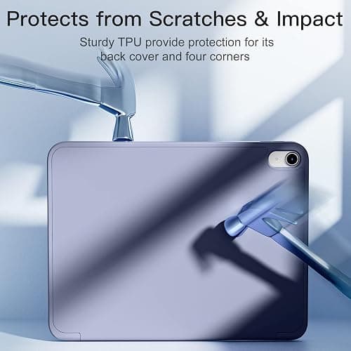 Akkerds Compatible with iPad (A16) 11th Generation Case 11 Inch 2025, for iPad 10th Generation Case 10.9 Inch 2022 with Pencil Holder, Slim Trifold Stand Protective Cover with Soft TPU Back, Blue Gray thumbnail 7