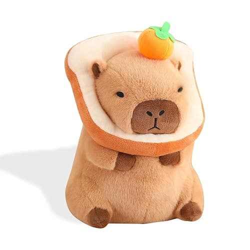 Acgtrick Cute Capybara Plush Soft Capybara Stuffed Animal with Bread Kawaii Capybara plushie with Orange Capybara Plush Toys Hugging Gifts for Kids Girls Boys 12 inch - Image 1