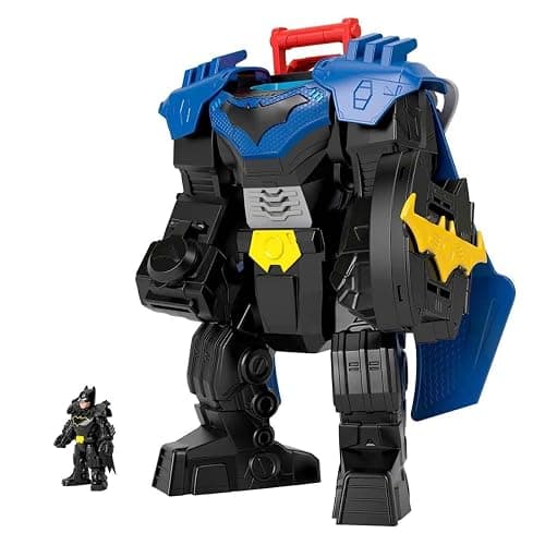 Fisher-Price Imaginext DC Super Friends, Batman Flight Mech with Lights, Sounds Motion & 3-inch Action Figure, 14.5-inch Toy Includes Launcher & Discs thumbnail 5