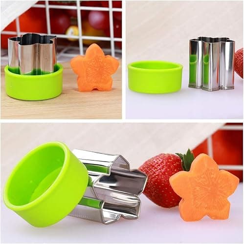 Vegetable Cutter Shapes Set (8 Pack) – 1.5" Stainless Steel Mini Cookie & Fruit Cutters for Kids, Bento Lunch, Sandwich, Fondant, Cheese, Baking & Food Prep thumbnail 3