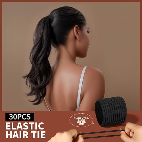 Teenitor Hair Accessories Kit for Woman Girls 500pcs Elastic Hair Bands 30pcs Ponytail Holders, Black Seamless Thick Hair Bands, 40pcs Bobby Pins Black Clear thumbnail 3