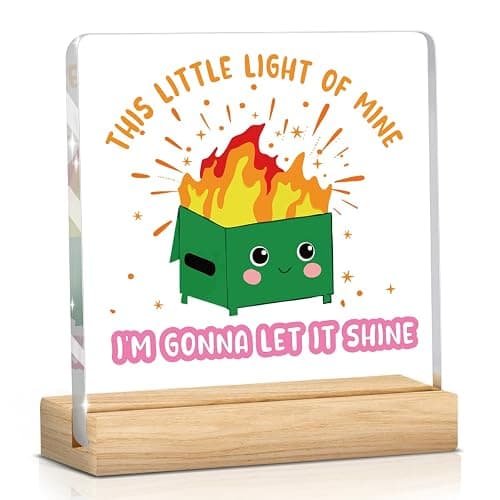 Dumpster Fire Desk Decor & Accessories - Funny Office Decor, Acrylic Plaque for Home/Office Tabletop Shelf, Humor Office Gifts for Coworkers Women Men Boss Friend (Boss Day Work Appreciation) - Image 1