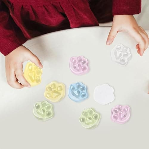 16 PCS Taba Squishy Paw, Tabba Squishy, Cat Paw Squishy, Random Color Squishy Toys, Soft and Durable, for Stress Relief and Fun, Includes 8 Solid and 8 Crystal Colors thumbnail 4