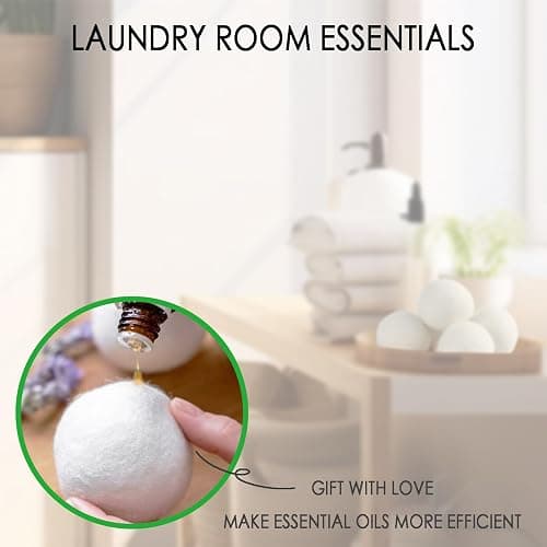 Wool Dryer Balls, 3 Count XL Dryer Lint Balls, Reusable Premium Natural Fabric Softener, Efficiently Add Essential Oils Instead of Dryer Sheets, Laundry Room Organization Essentials - Extra Large thumbnail 7