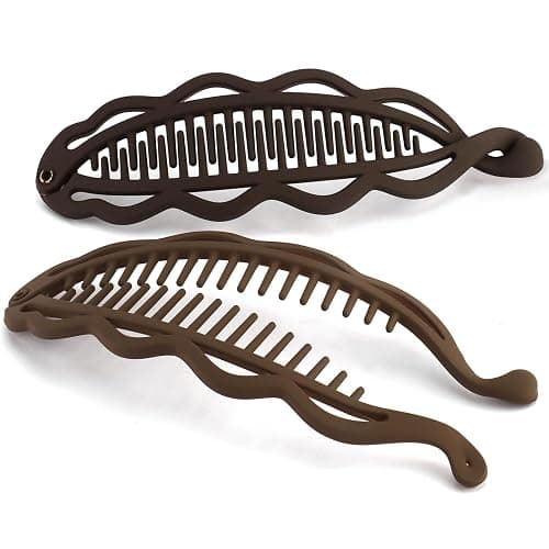 Hapdoo 6.69" Large Flat Banana Clip for Thick Heavy Curly Hair, Ergonomic Matte Volumizing Clean Hairstyles Women Faux Locs, Lay Down Strong Grip Voluminous Ponytail Bun French Twist Accessories - Image 1