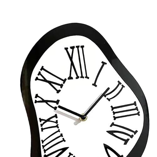 IEUDNS Melting Clock Silent Sweep Wall Clock Nordic Abstract Fashion Distorted Clock Interior Wall Clock for Gift Shop Living Room, L thumbnail 5