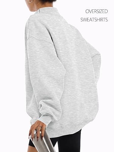 Trendy Queen Womens Mock Neck Sweatshirts Oversized Pullover Fall Outfits | Fall Fashion Clothes 2026,Long Sleeve Tops,Comfort Soft Fleece,Travel Casual Work Lounge Daily Outfit thumbnail 4