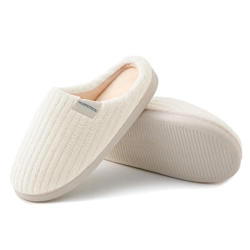 HUXMEYSON Slippers for Women, Warm Memory Foam Comfy House Slippers with Anti-Skid Rubber Sole for Indoor and Outdoor thumbnail 2