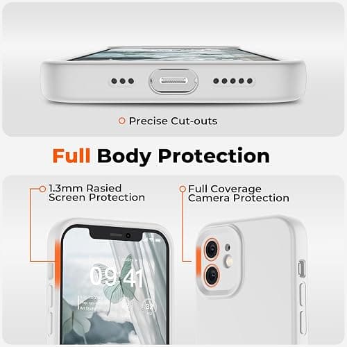 SUPFINE Designed for iPhone 11 Case,Premium Liquid Silicone with [Soft Anti-Scratch Microfiber Lining][Upgraded Camera Protection] Slim Shockproof Protective Phone Case for Men Women Girls,White thumbnail 4