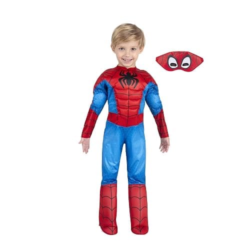 MARVEL Official Toddler Deluxe Halloween Costume - Premium Quality Padded Jumpsuit and Fabric Headpiece (3T-4T) thumbnail 3