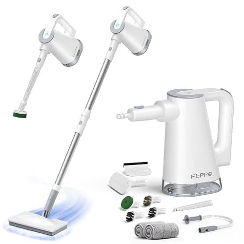 FEPPO Steam Mop & Handheld Steam Cleaner for Home and Floor Cleaning, 15s Heat-Up, 230°F Powerful Steamer with 10-in-1 Multi-Purpose Attachments for Floors, Hardwood,Tiles,Grout,Windows,Kitchen,Bath - Image 1