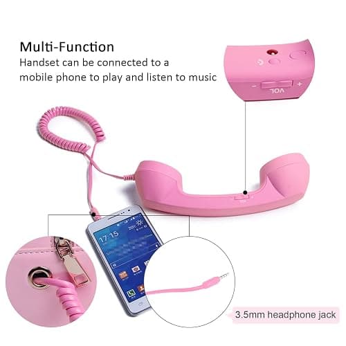 Oweisong Fun Telephone Purse for Women Novelty Pink Phone Tote Handbags Top Handle Shoulder Crossbdoy Bag thumbnail 6