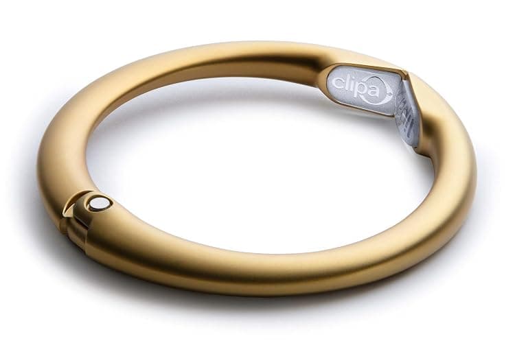 Clipa Bag Hanger - The Ring That Opens Into a Hook, Closes Automatically | Hangs Almost Anywhere in Just 1/2" of Space | Holds 33 lbs Yet Weighs Only 1.6 oz | 8 Styles | 3 yr Warranty thumbnail 2