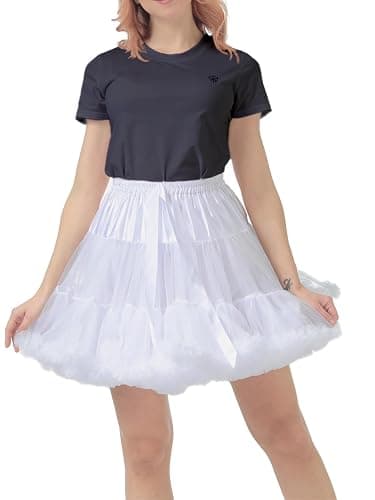 *daisysboutique* Women's High Wasit Petticoat Skirts Mesh Tulle Underskirt Ballet Tutu Crinoline Elastic Fluffy Rockabilly thumbnail 2