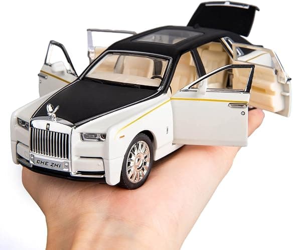 BDTCTK 1/32 Rolls-Royce Phantom Model Car,Zinc Alloy Pull Back Toy car with Sound and Light for Kids Boy Girl Gift (Black) thumbnail 4
